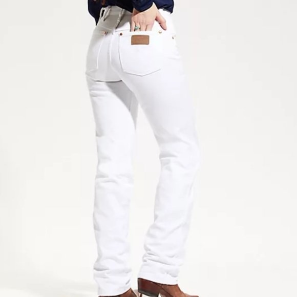 wrangler white wash cowboy cut jeans